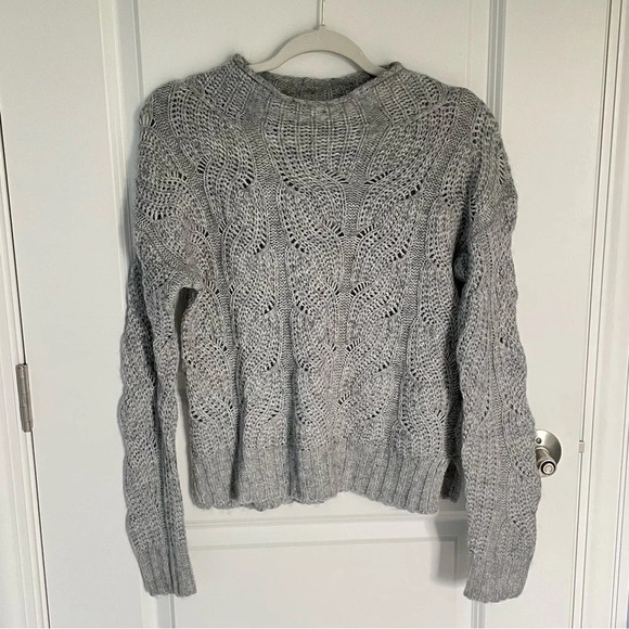 J Crew Pointelle Cable Knit Alpaca Blend Oversized Sweater - 29369 - Picture 2 of 12